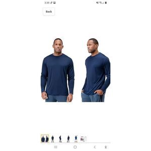 New 2XL Devops Navy Blue UPF 50+ Long Sleeve Dry Fit Casual Fishing Hiking Shirt